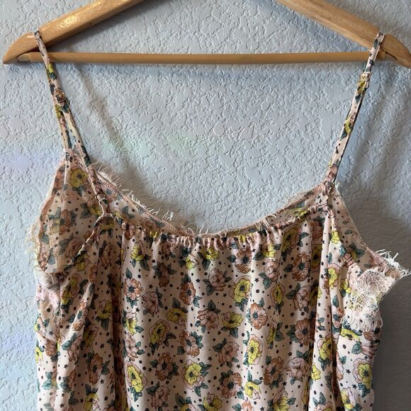 Boho picnic hippie flirty girly festival Cold mode floral Y2K tank top‎ sz large - Picture 3 of 12